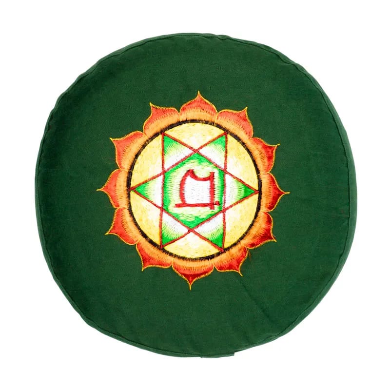 Meditationskissen – 4. Chakra (Anahata) – bestickt - ca. 33 × 13 cm | Yogi & Yogini