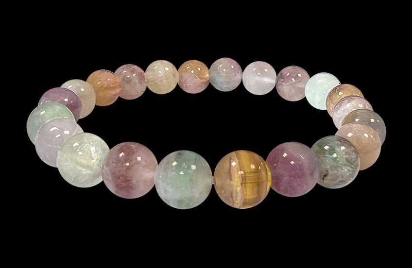 Mehrfarbiges Fluorit - AA Qualität - Perlenarmband 6,5-7,5 mm