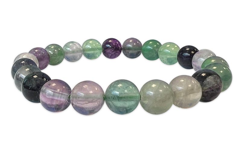Mehrfarbiges Fluorit - AB Qualität - Perlenarmband 8-9 mm