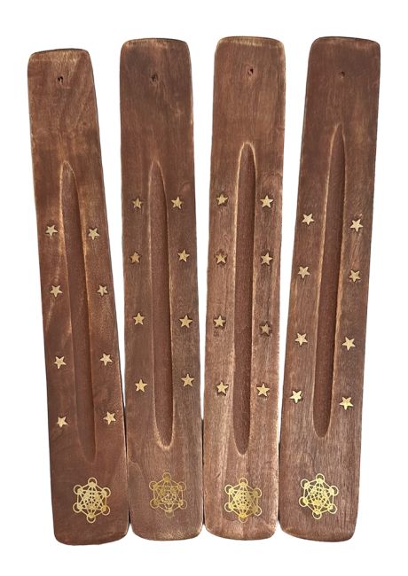 Metatron - Räucherstäbchenhalter aus Holz 25 x 3 cm