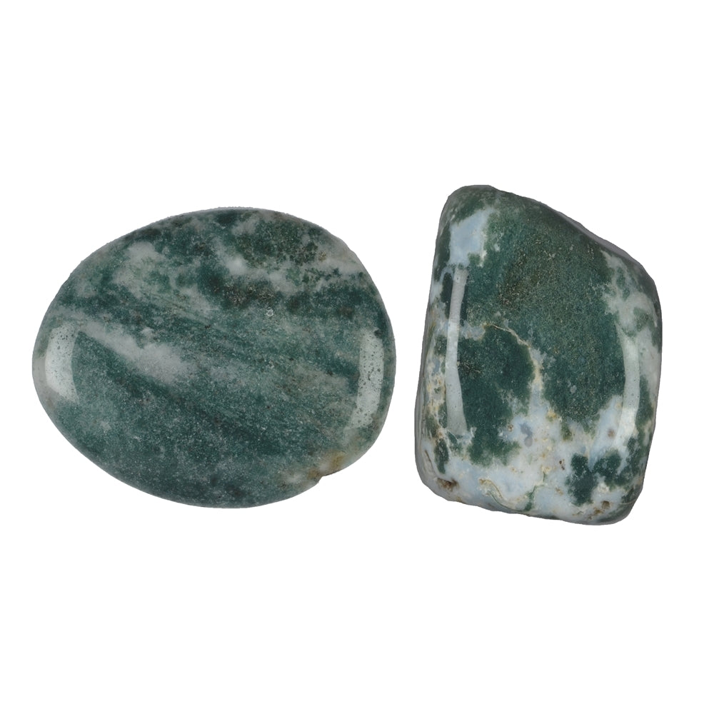 Moosachat - Trommelstein - Größe 2 - 3 cm