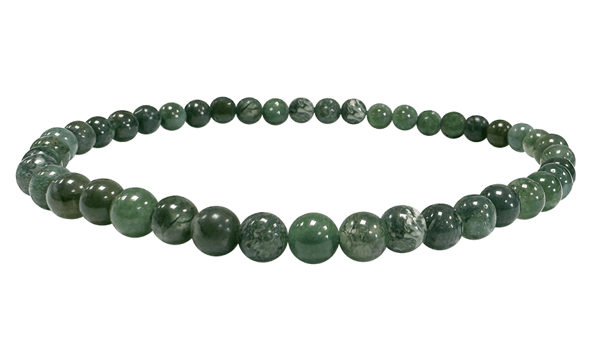 Moosachat Armband – Brasilianische Natursteine (4 mm, A-Qualität)