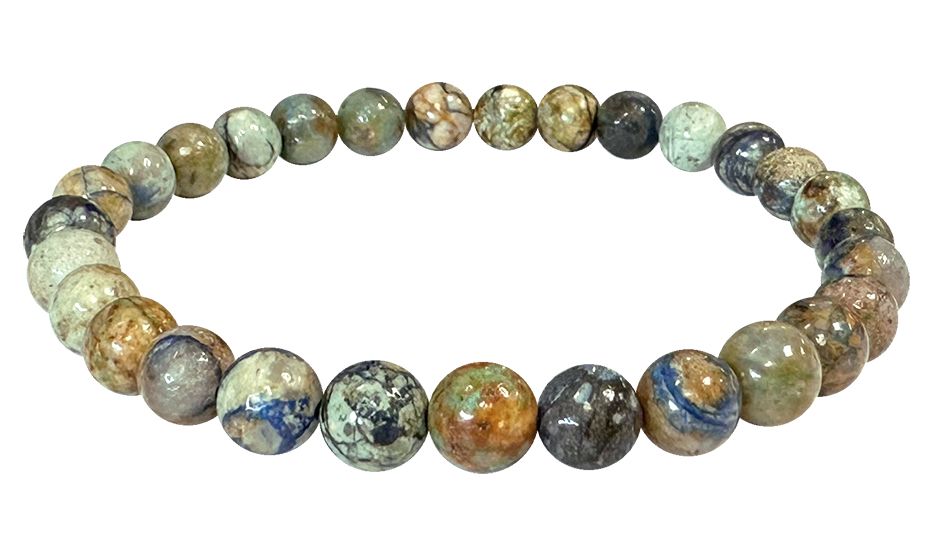 Natürlich Mexikanisches Azurit Malachit - A Qualität - Perlenarmband 6-7 mm