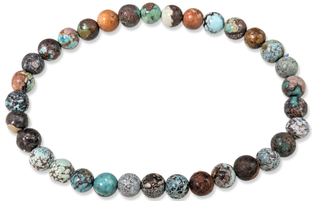 Natürlicher Chinesischer Türkis - A Qualität - Perlenarmband 5-6 mm