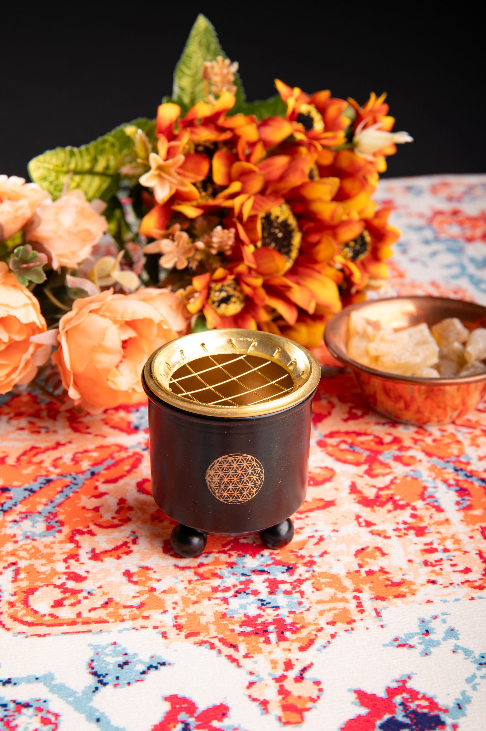 Netzgefäß Mondana – klein – mit Blume des Lebens – H: 6,5 cm Ø: 6 cm