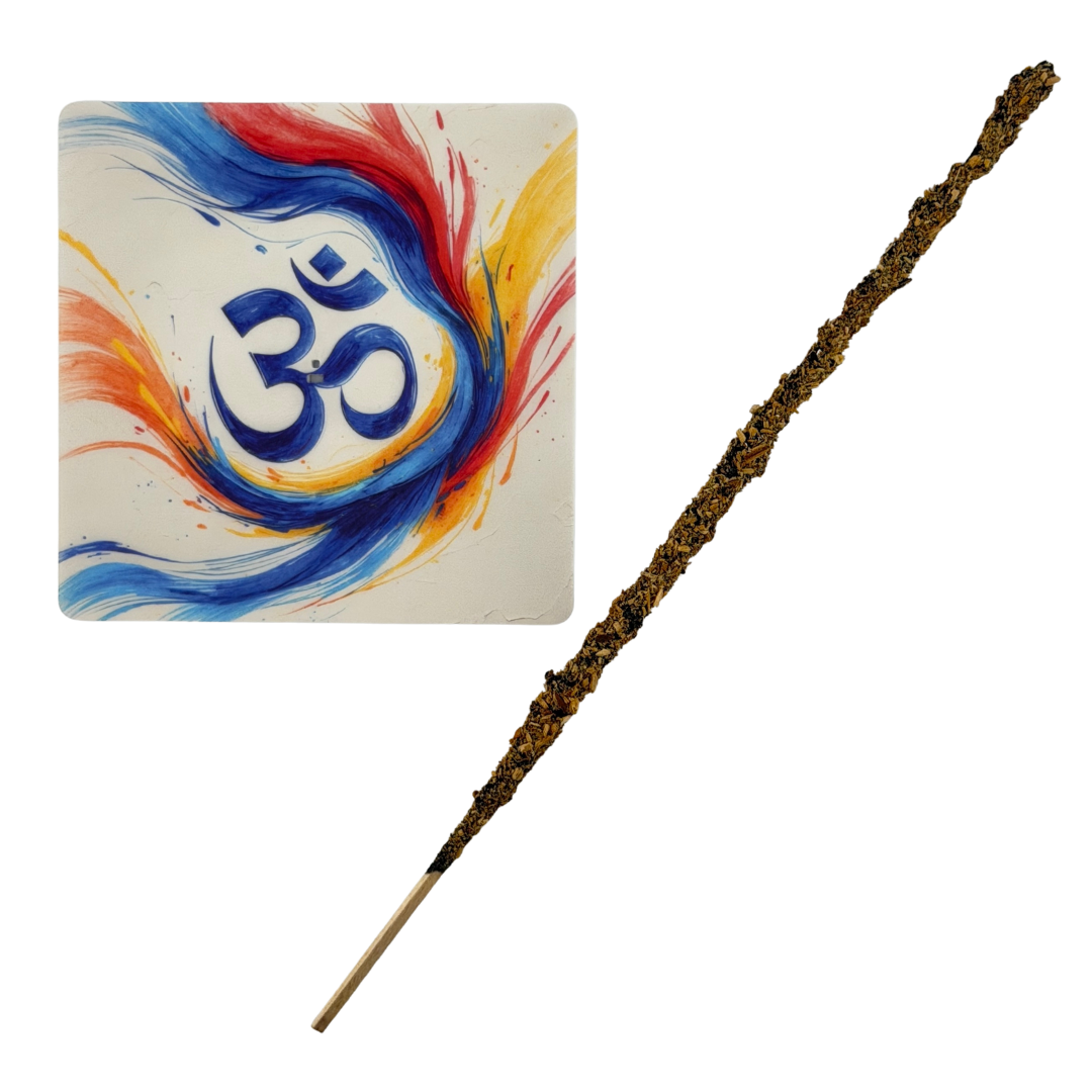 OM – Motiv 10 | Abstrakter Räucherstäbchenhalter aus Acryl - 10 × 10 cm