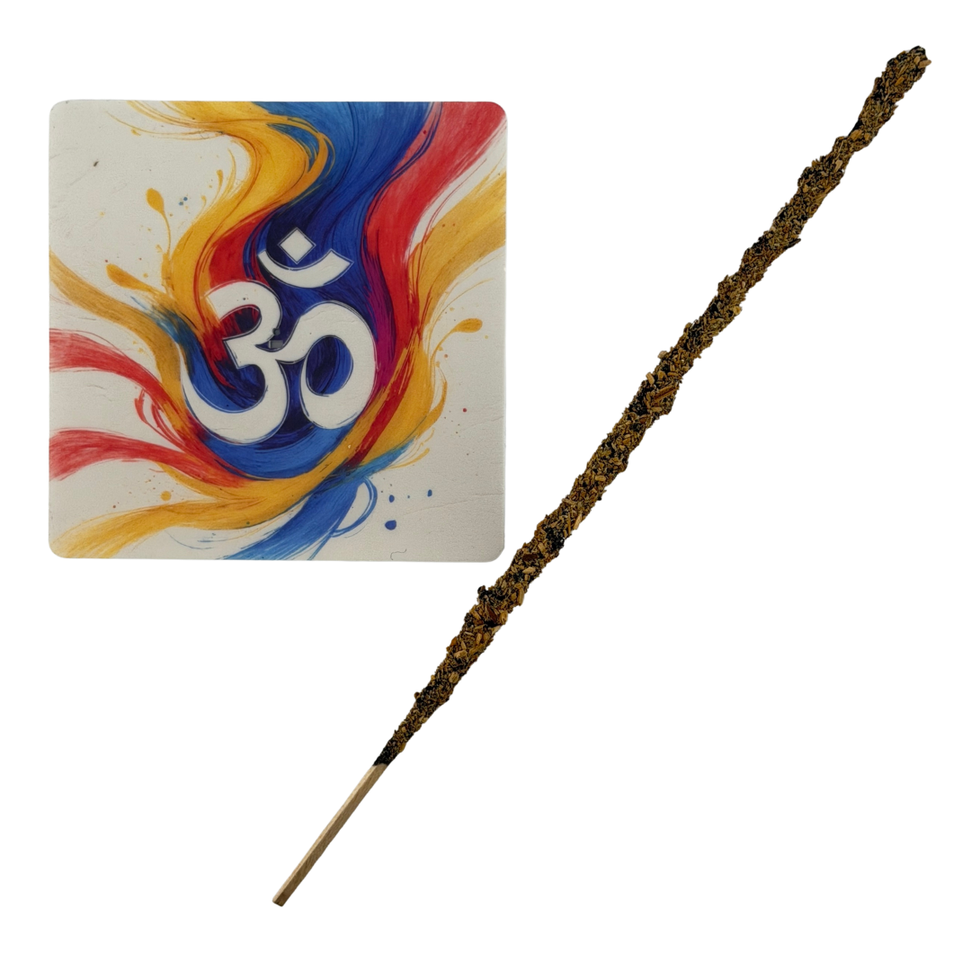 OM – Motiv 1 | Abstrakter Räucherstäbchenhalter aus Acryl - 10 × 10 cm