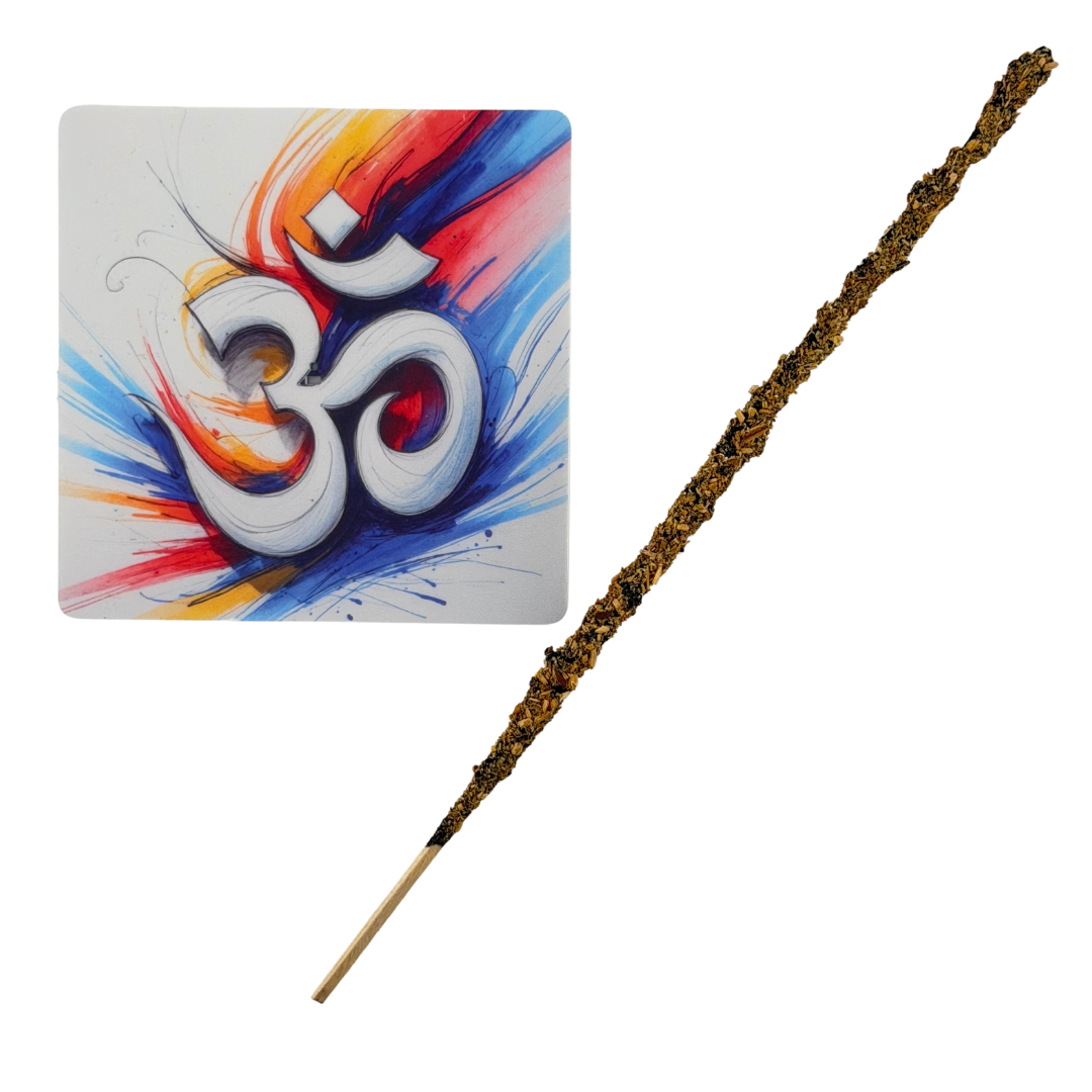 OM – Motiv 2 | Abstrakter Räucherstäbchenhalter aus Acryl - 10 × 10 cm