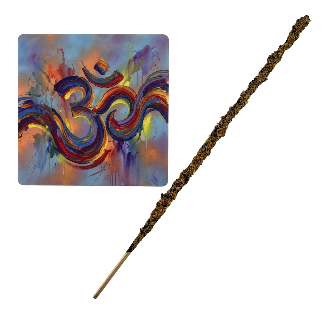 OM – Motiv 3 | Abstrakter Räucherstäbchenhalter aus Acryl - 10 × 10 cm