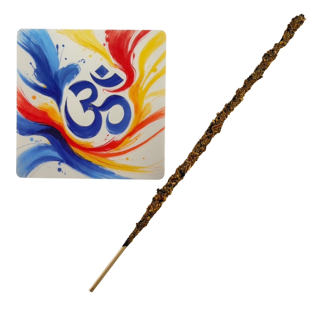 OM – Motiv 4 | Abstrakter Räucherstäbchenhalter aus Acryl - 10 × 10 cm