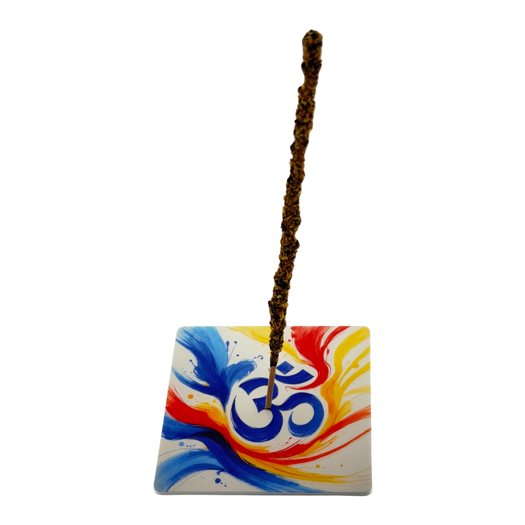 OM – Motiv 4 | Abstrakter Räucherstäbchenhalter aus Acryl - 10 × 10 cm