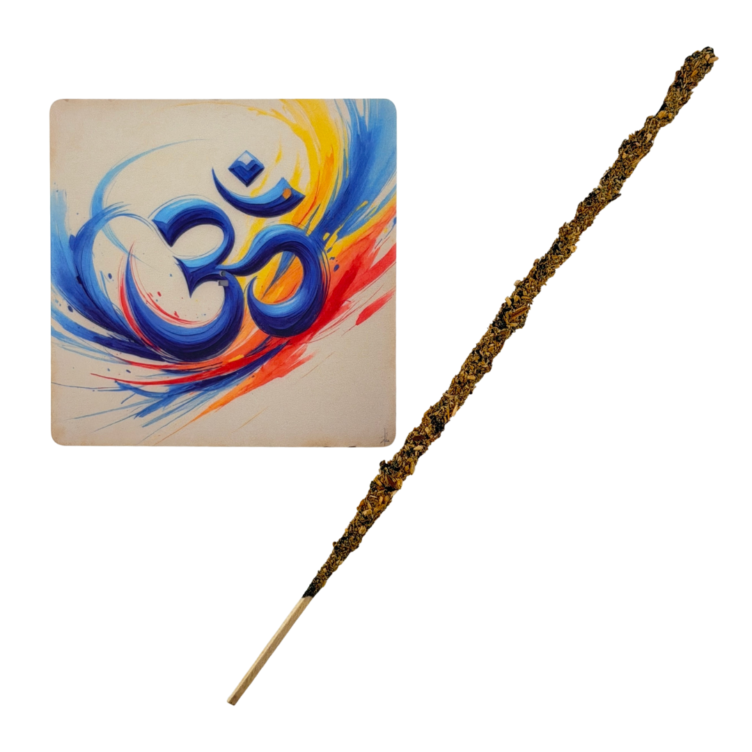 OM – Motiv 5 | Abstrakter Räucherstäbchenhalter aus Acryl - 10 × 10 cm