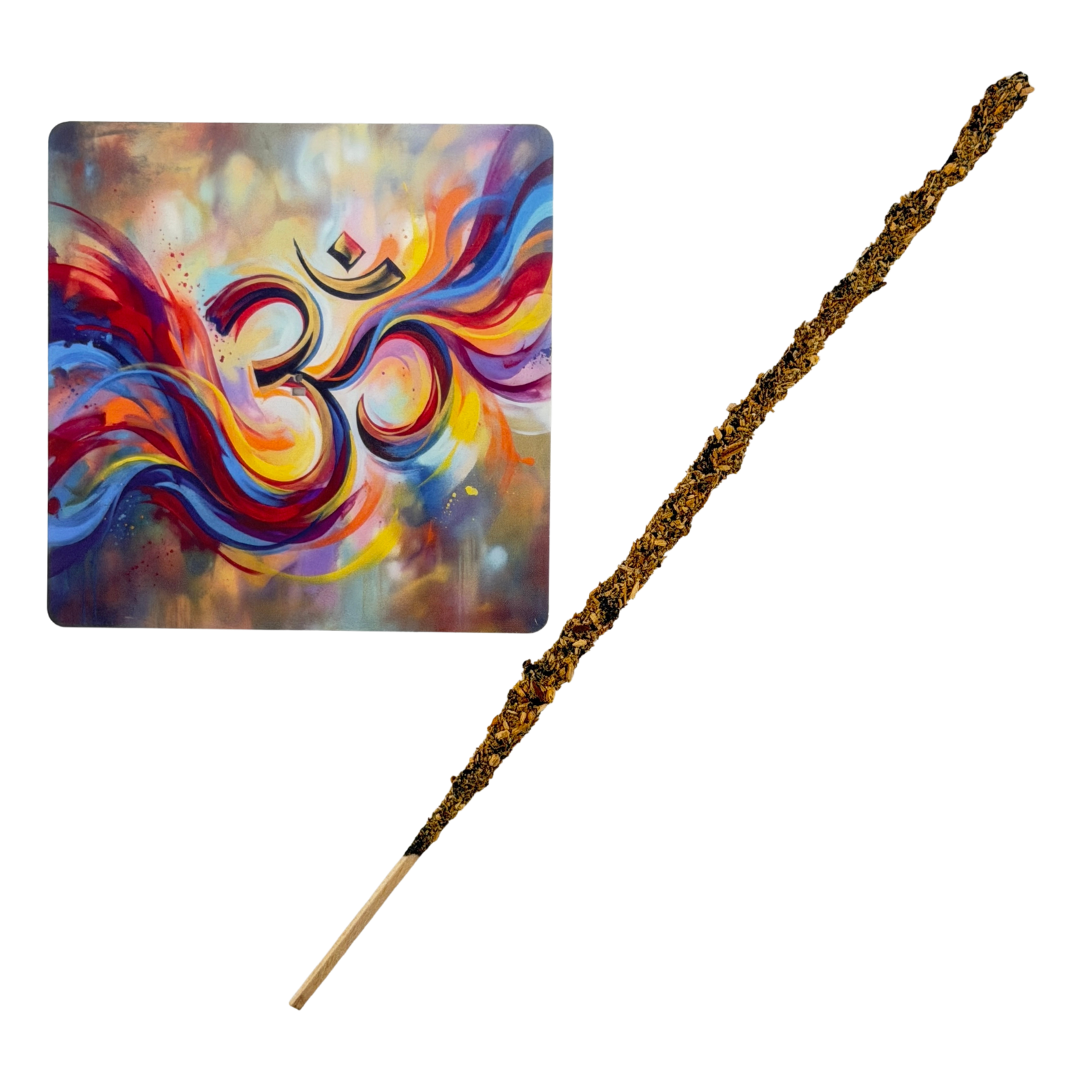 OM – Motiv 9 | Abstrakter Räucherstäbchenhalter aus Acryl - 10 × 10 cm