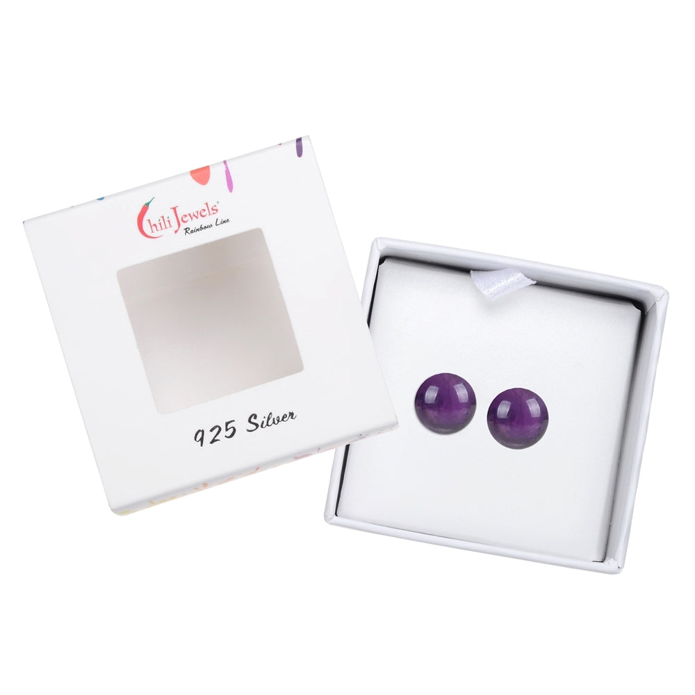 Ohrstecker Amethyst, Kugel, 8 mm 925 Silber