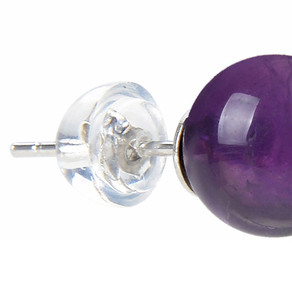 Ohrstecker Amethyst, Kugel, 8 mm 925 Silber