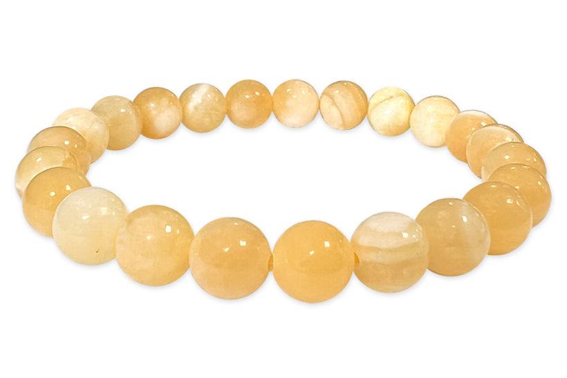 Orangencalcit Armband – Natürliche Wärme aus Mexiko (8 mm)