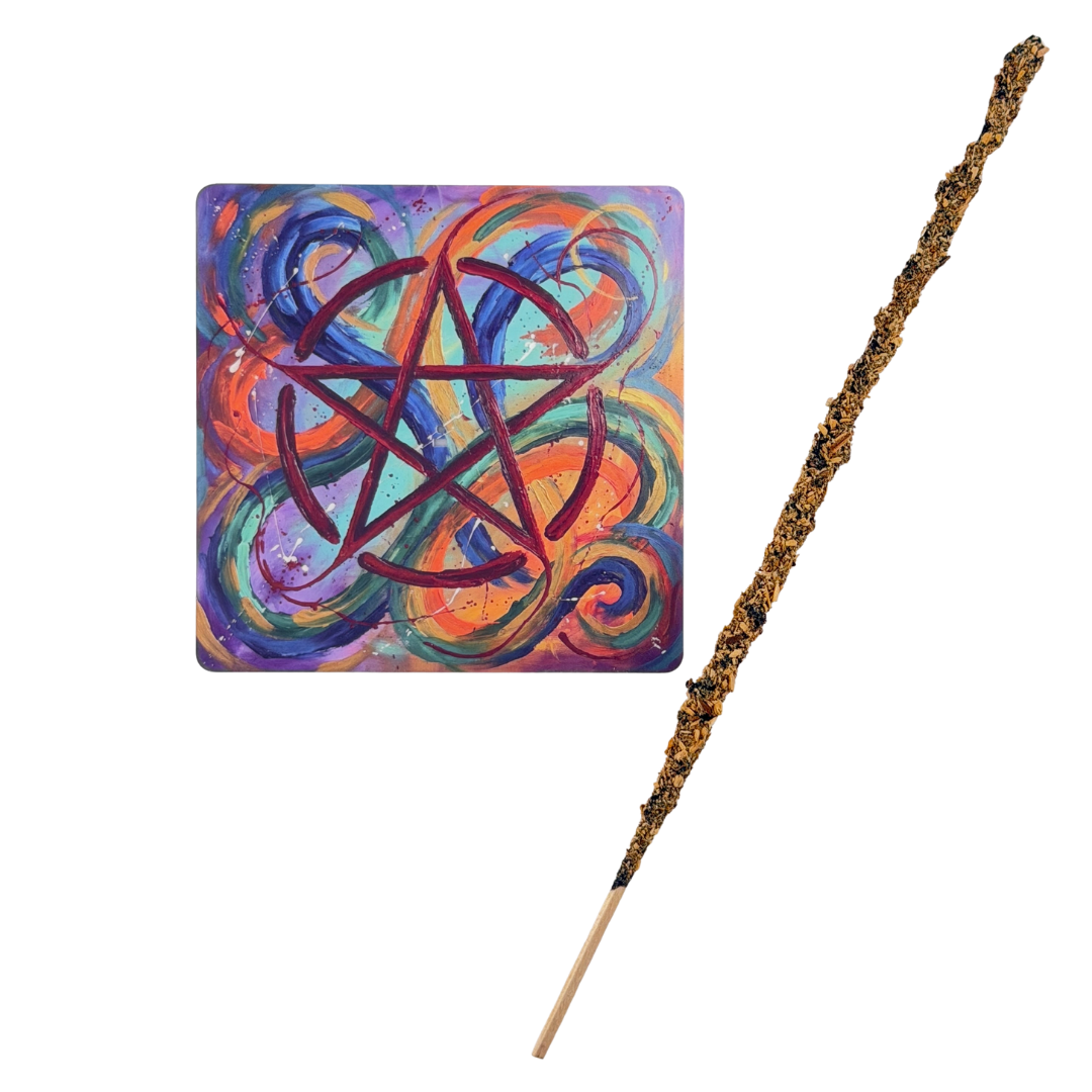 Pentagramm – Motiv 10 | Abstrakter Räucherstäbchenhalter aus Acryl - 10 × 10 cm