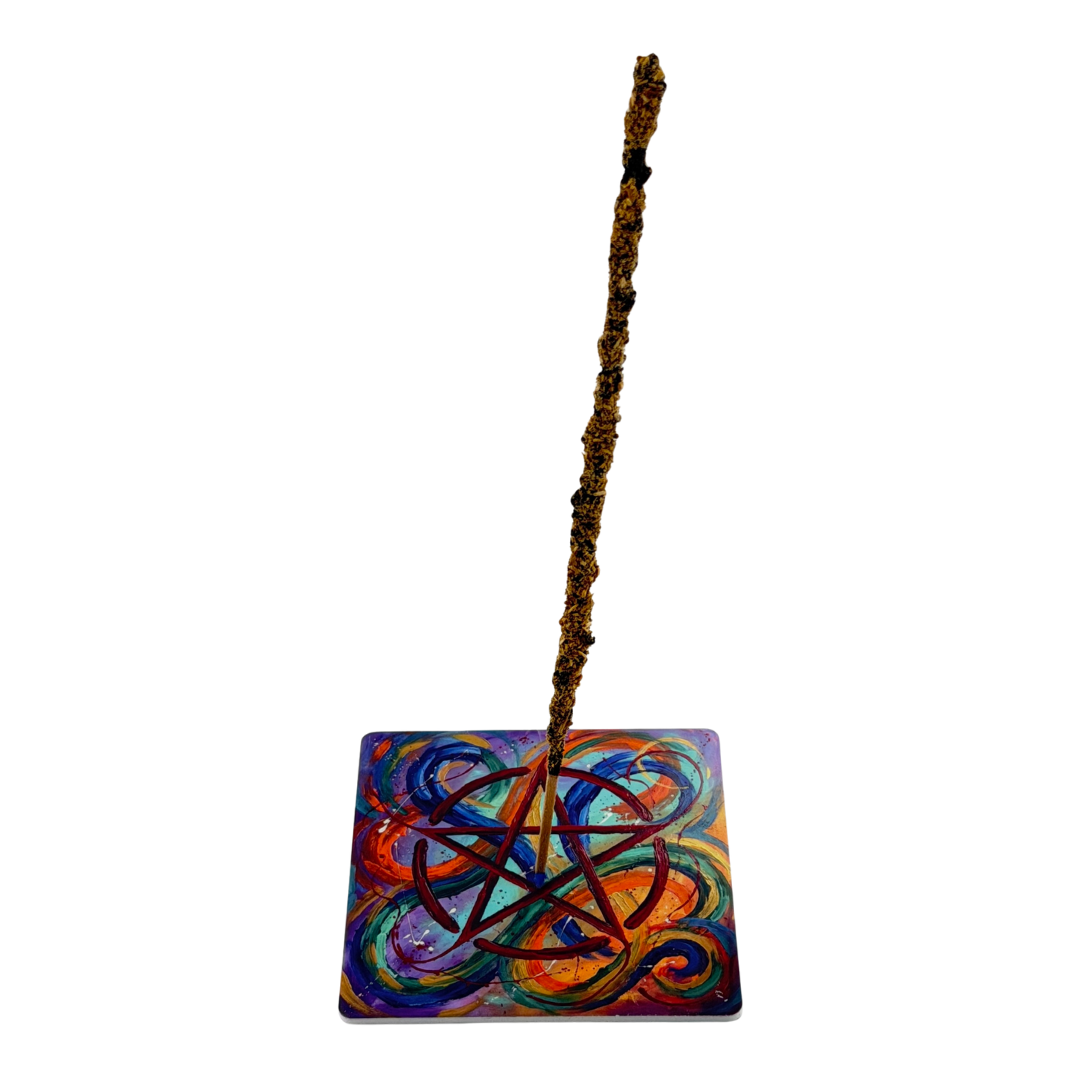 Pentagramm – Motiv 10 | Abstrakter Räucherstäbchenhalter aus Acryl - 10 × 10 cm