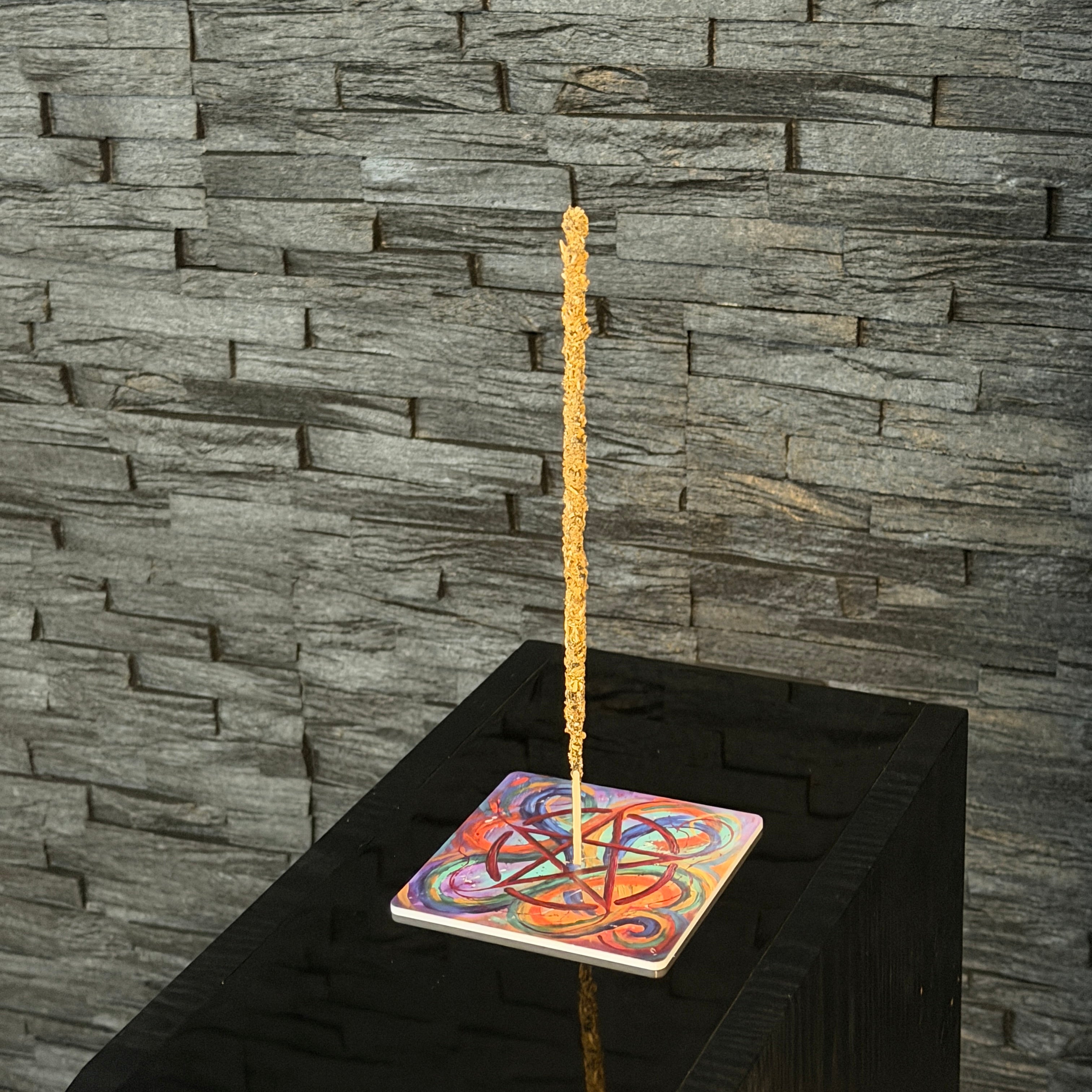 Pentagramm – Motiv 10 | Abstrakter Räucherstäbchenhalter aus Acryl - 10 × 10 cm