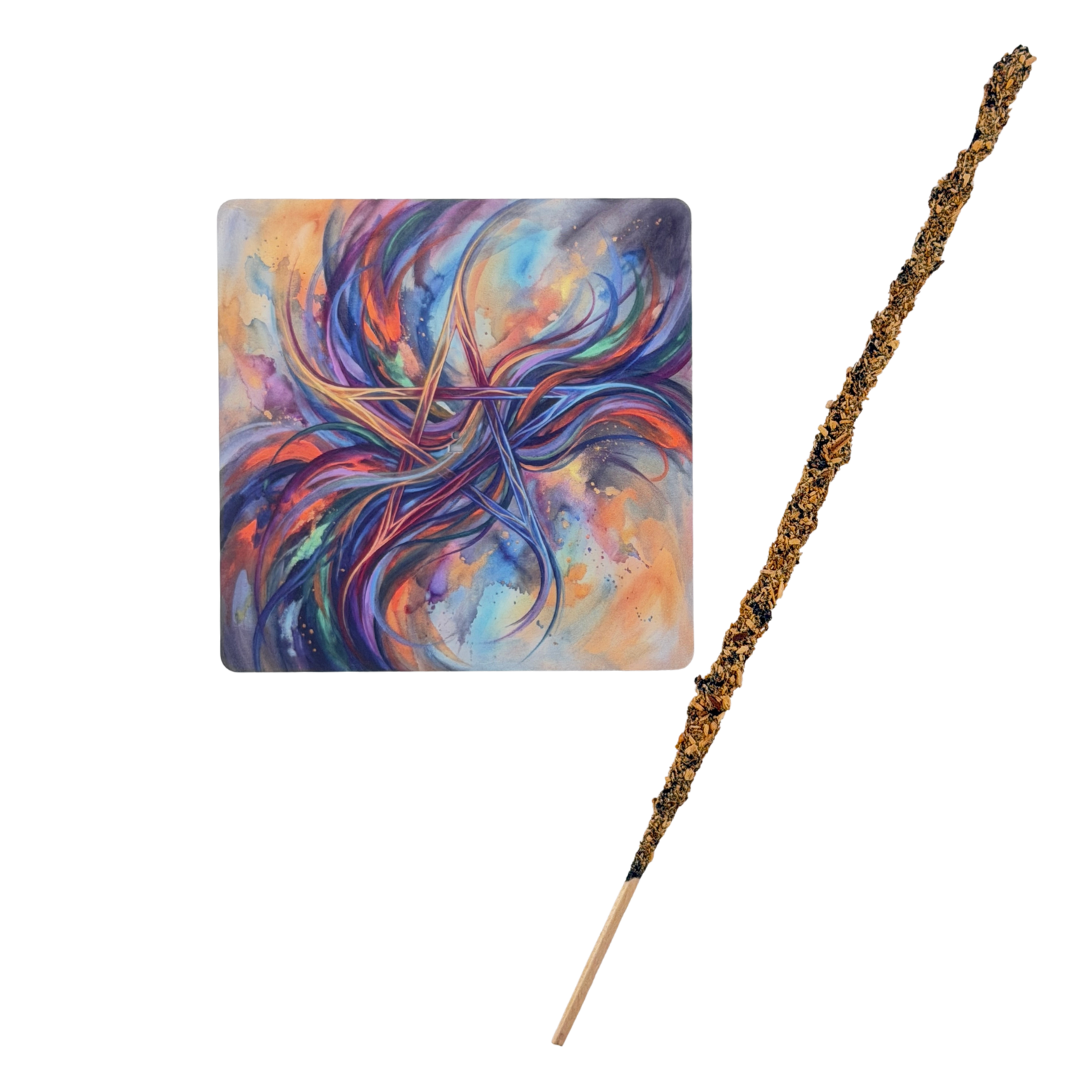 Pentagramm – Motiv 11 | Abstrakter Räucherstäbchenhalter aus Acryl - 10 × 10 cm