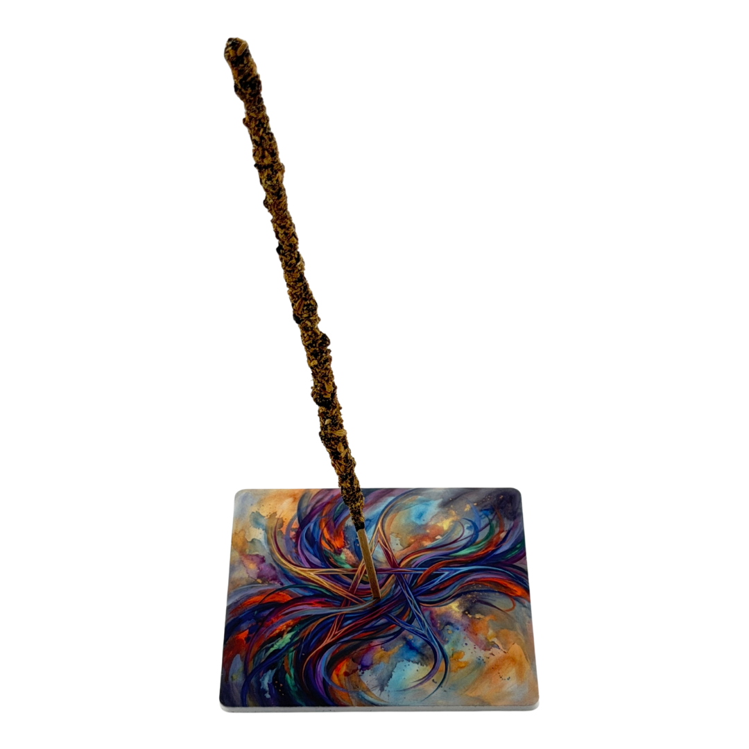 Pentagramm – Motiv 11 | Abstrakter Räucherstäbchenhalter aus Acryl - 10 × 10 cm