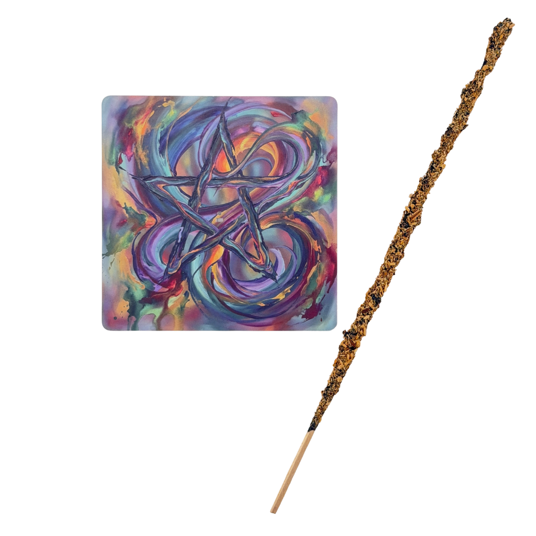 Pentagramm – Motiv 12 | Abstrakter Räucherstäbchenhalter aus Acryl - 10 × 10 cm