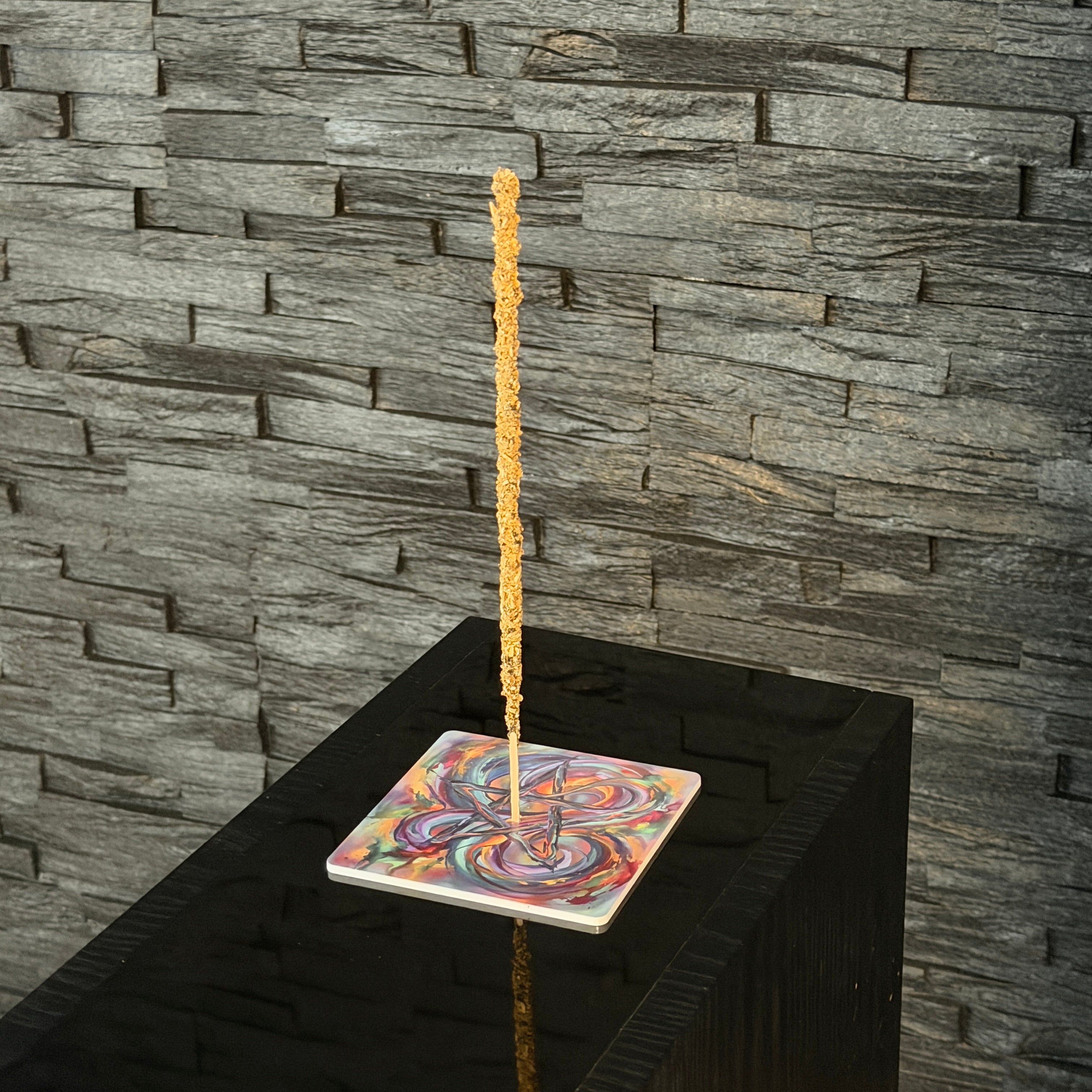 Pentagramm – Motiv 12 | Abstrakter Räucherstäbchenhalter aus Acryl - 10 × 10 cm