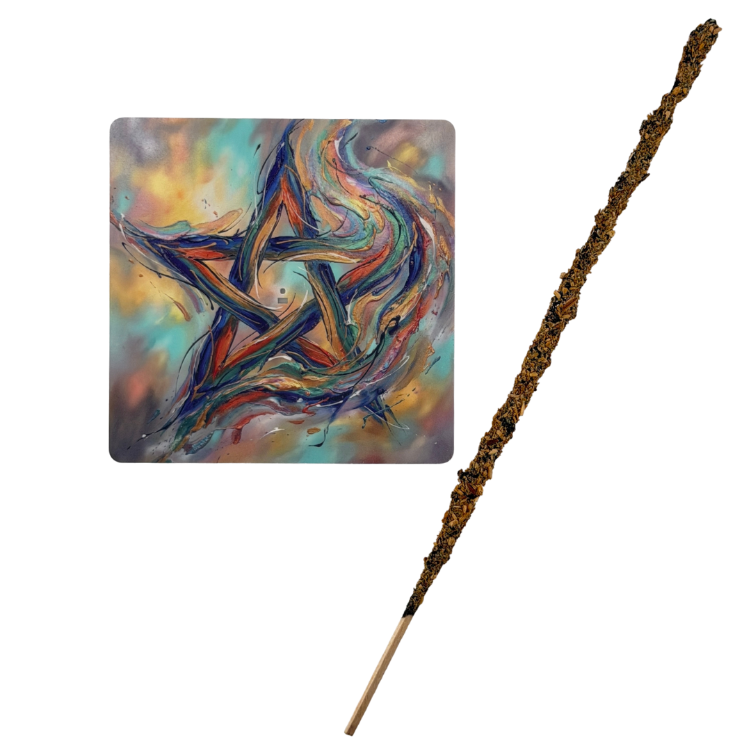 Pentagramm – Motiv 1 | Abstrakter Räucherstäbchenhalter aus Acryl - 10 × 10 cm
