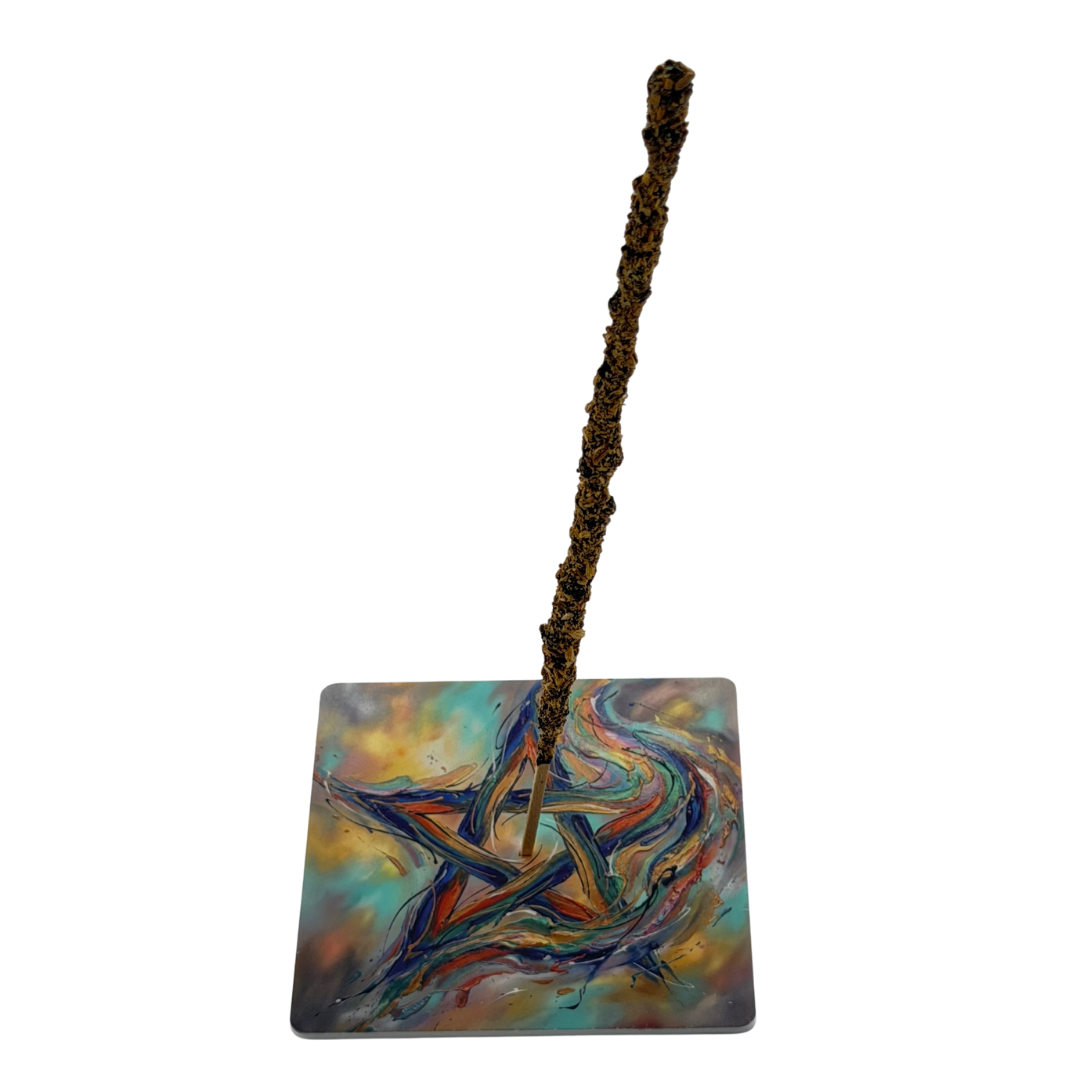 Pentagramm – Motiv 1 | Abstrakter Räucherstäbchenhalter aus Acryl - 10 × 10 cm