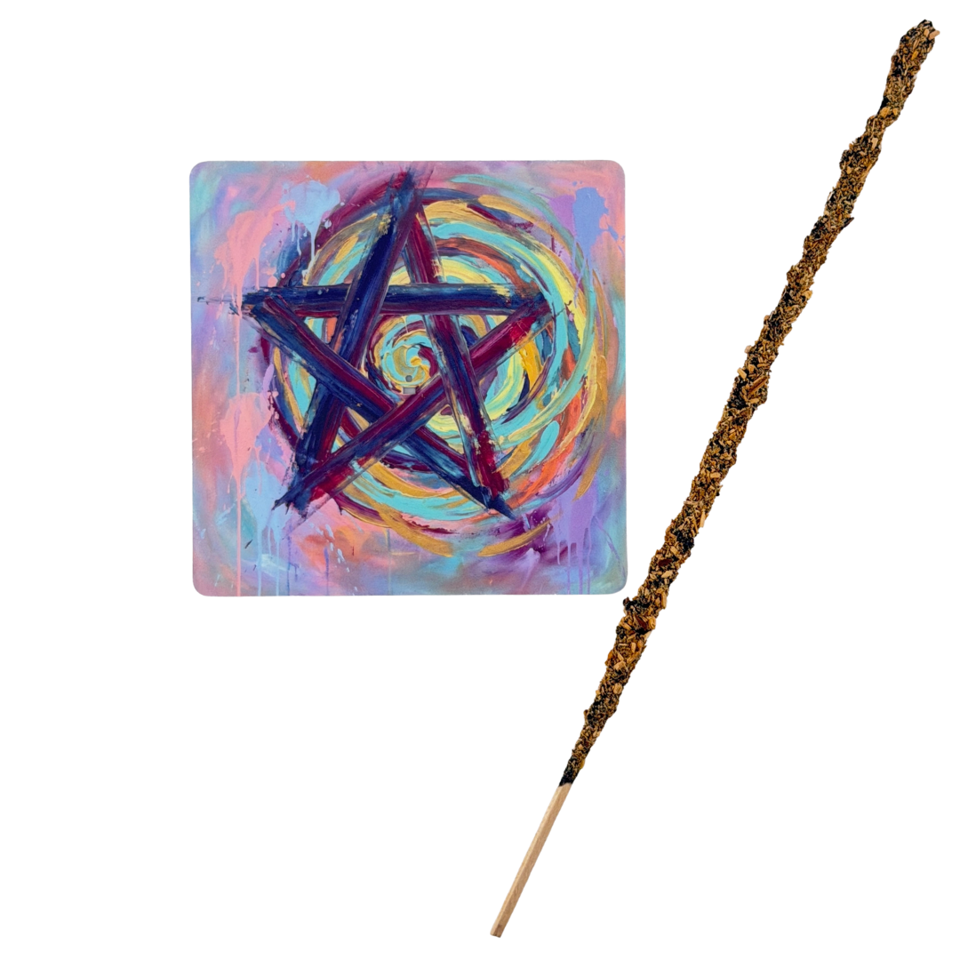 Pentagramm – Motiv 3 | Abstrakter Räucherstäbchenhalter aus Acryl - 10 × 10 cm