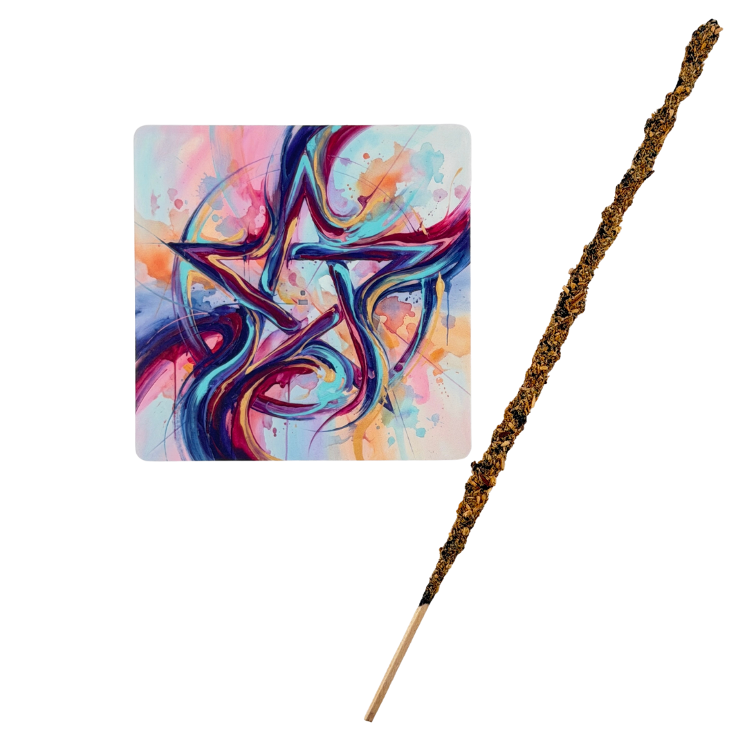 Pentagramm – Motiv 4 | Abstrakter Räucherstäbchenhalter aus Acryl - 10 × 10 cm