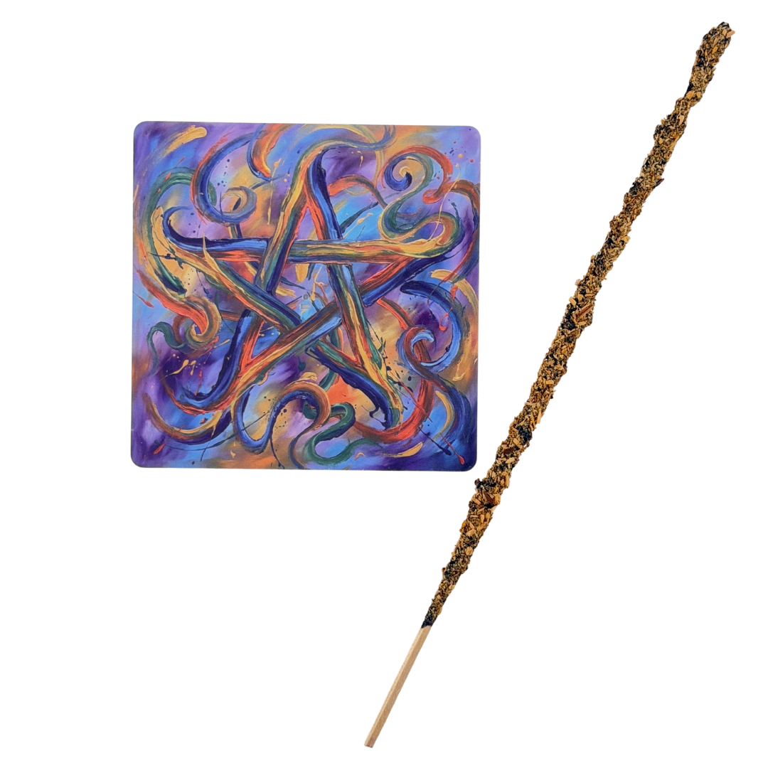 Pentagramm – Motiv 5 | Abstrakter Räucherstäbchenhalter aus Acryl - 10 × 10 cm