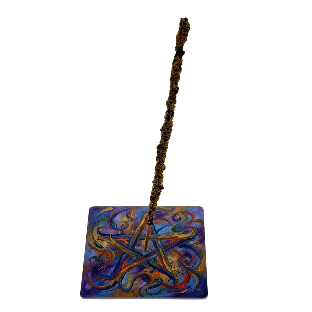 Pentagramm – Motiv 5 | Abstrakter Räucherstäbchenhalter aus Acryl - 10 × 10 cm