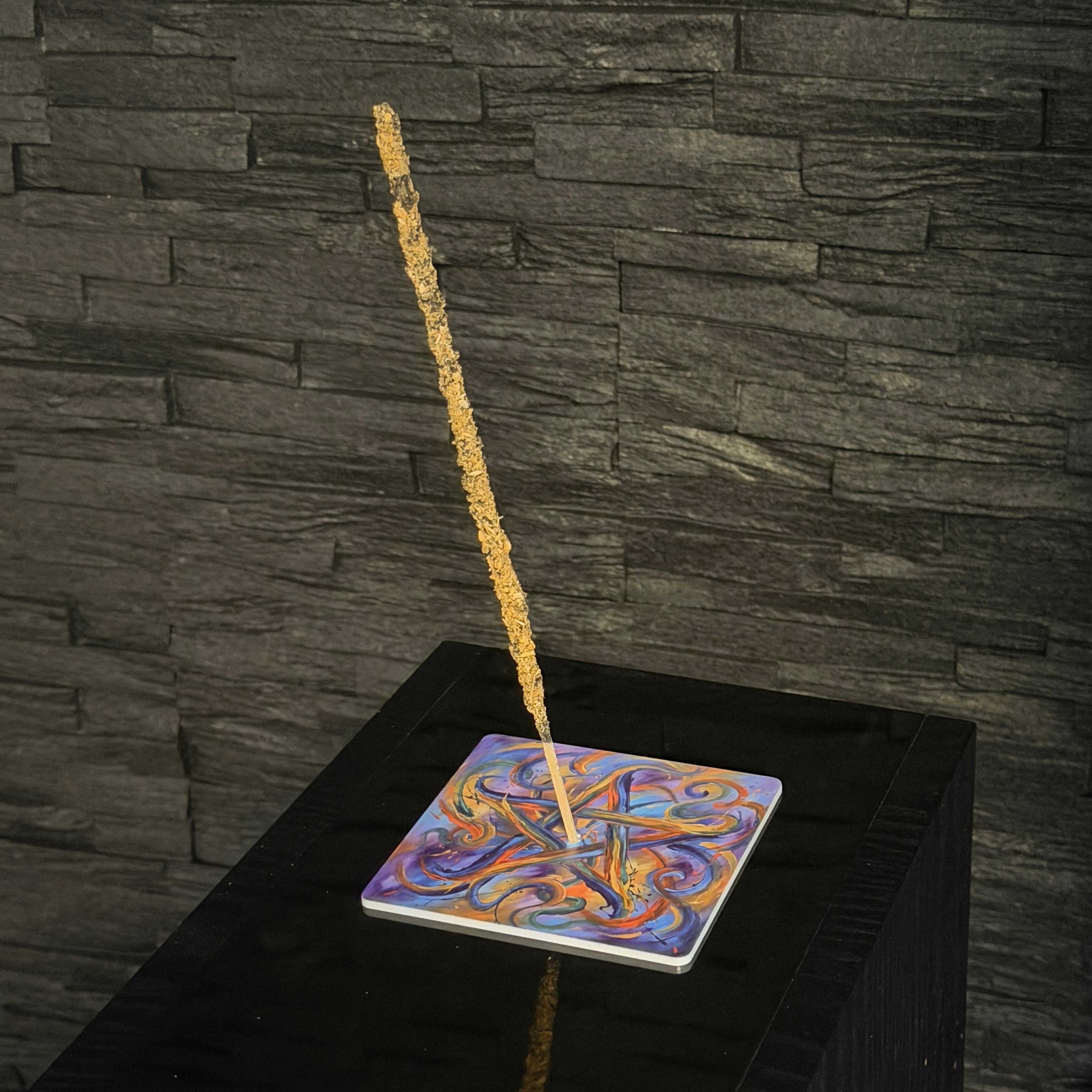 Pentagramm – Motiv 5 | Abstrakter Räucherstäbchenhalter aus Acryl - 10 × 10 cm