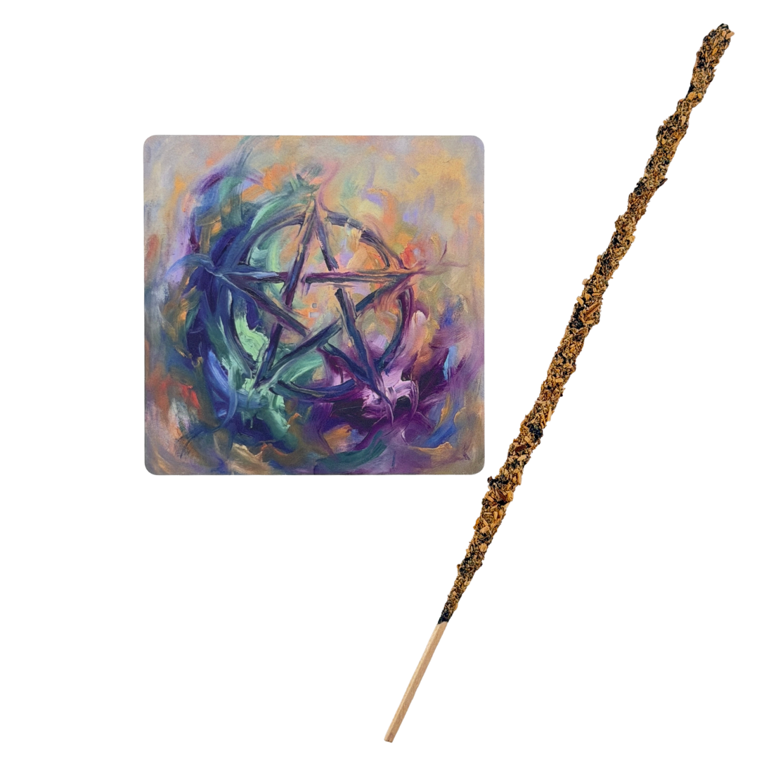 Pentagramm – Motiv 6 | Abstrakter Räucherstäbchenhalter aus Acryl - 10 × 10 cm