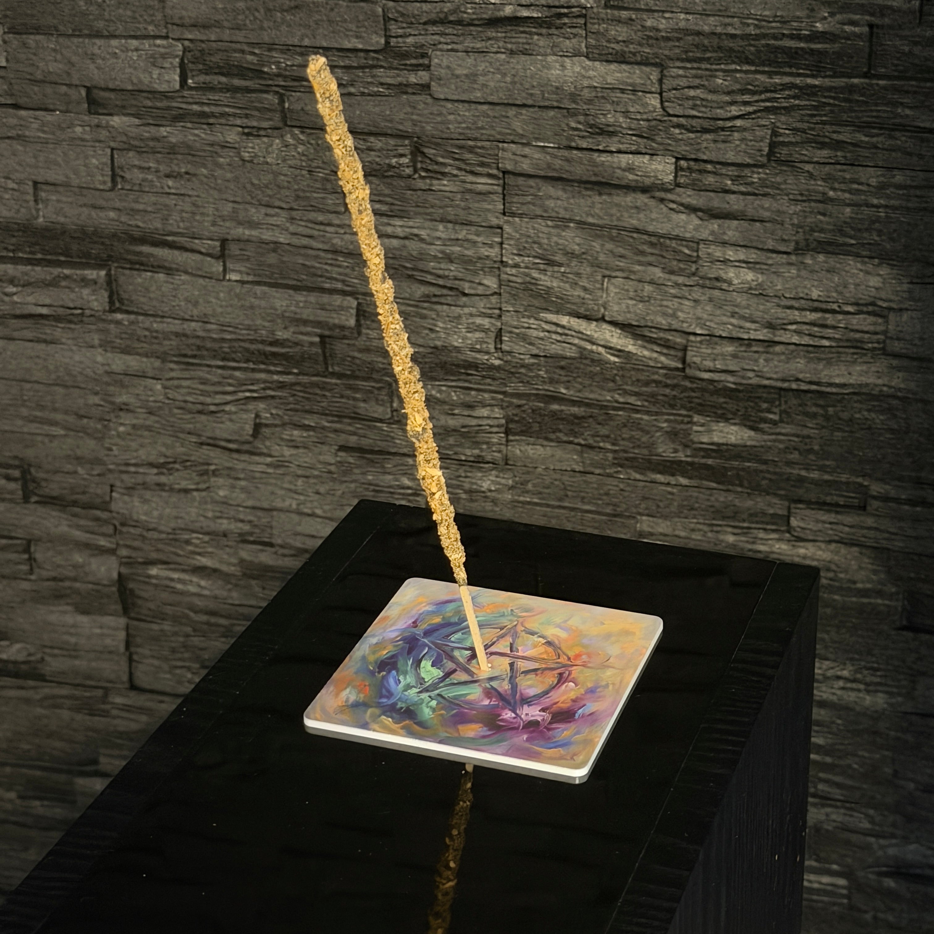 Pentagramm – Motiv 6 | Abstrakter Räucherstäbchenhalter aus Acryl - 10 × 10 cm