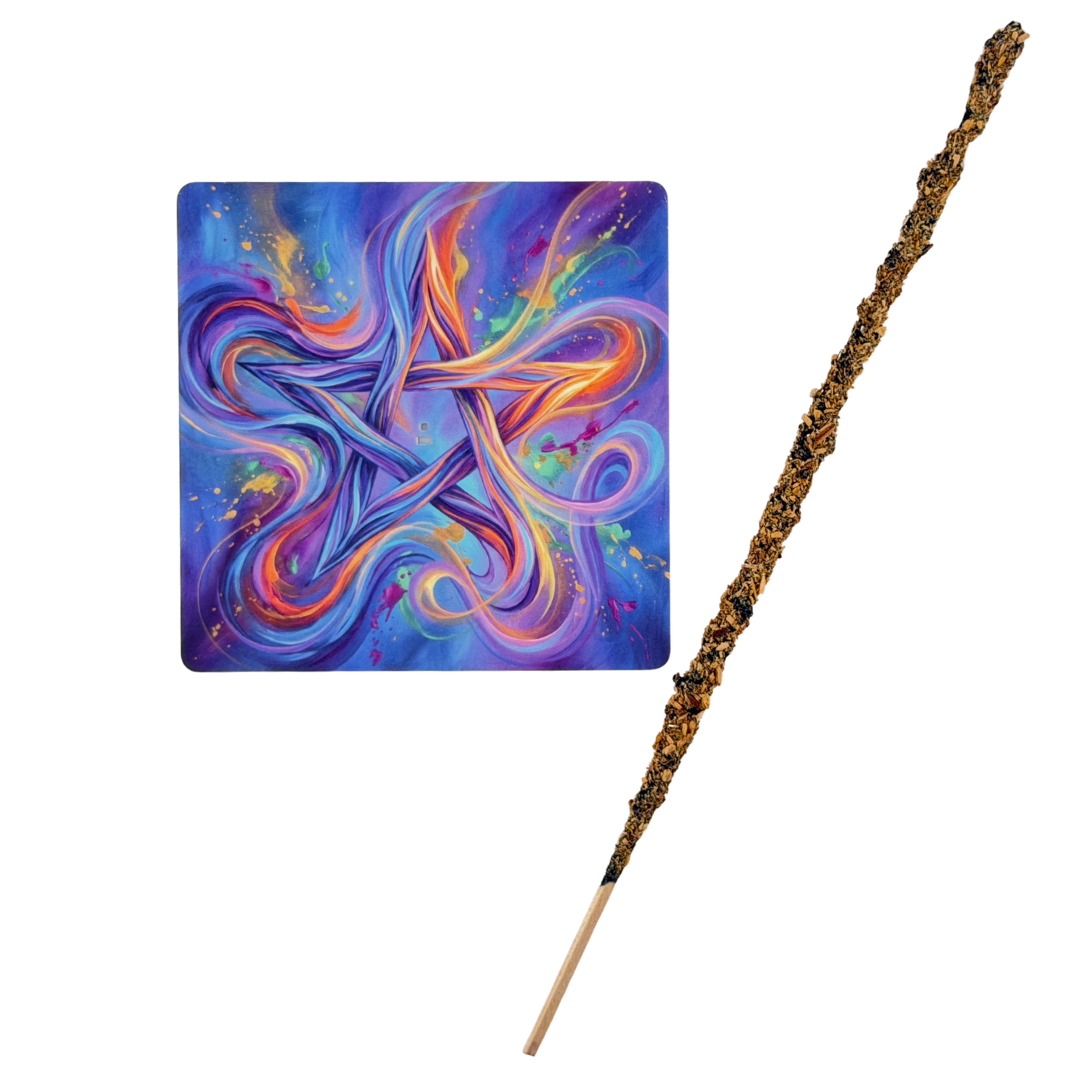 Pentagramm – Motiv 7 | Abstrakter Räucherstäbchenhalter aus Acryl - 10 × 10 cm