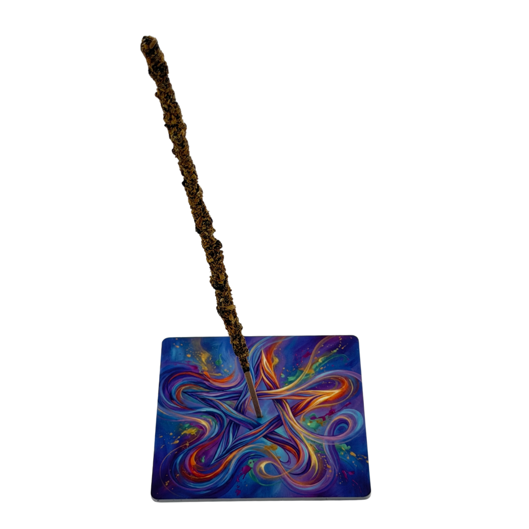 Pentagramm – Motiv 7 | Abstrakter Räucherstäbchenhalter aus Acryl - 10 × 10 cm