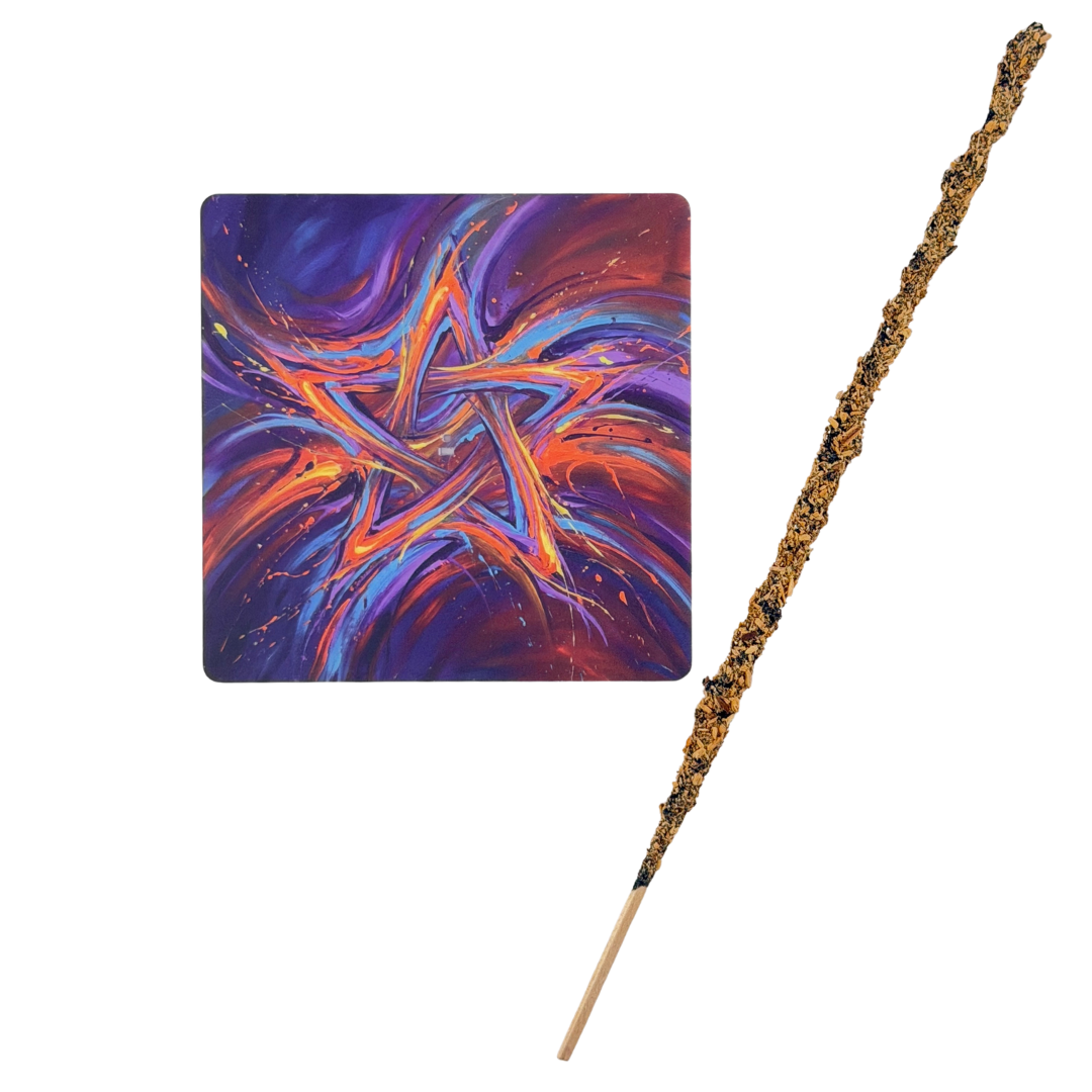 Pentagramm – Motiv 8 | Abstrakter Räucherstäbchenhalter aus Acryl - 10 × 10 cm