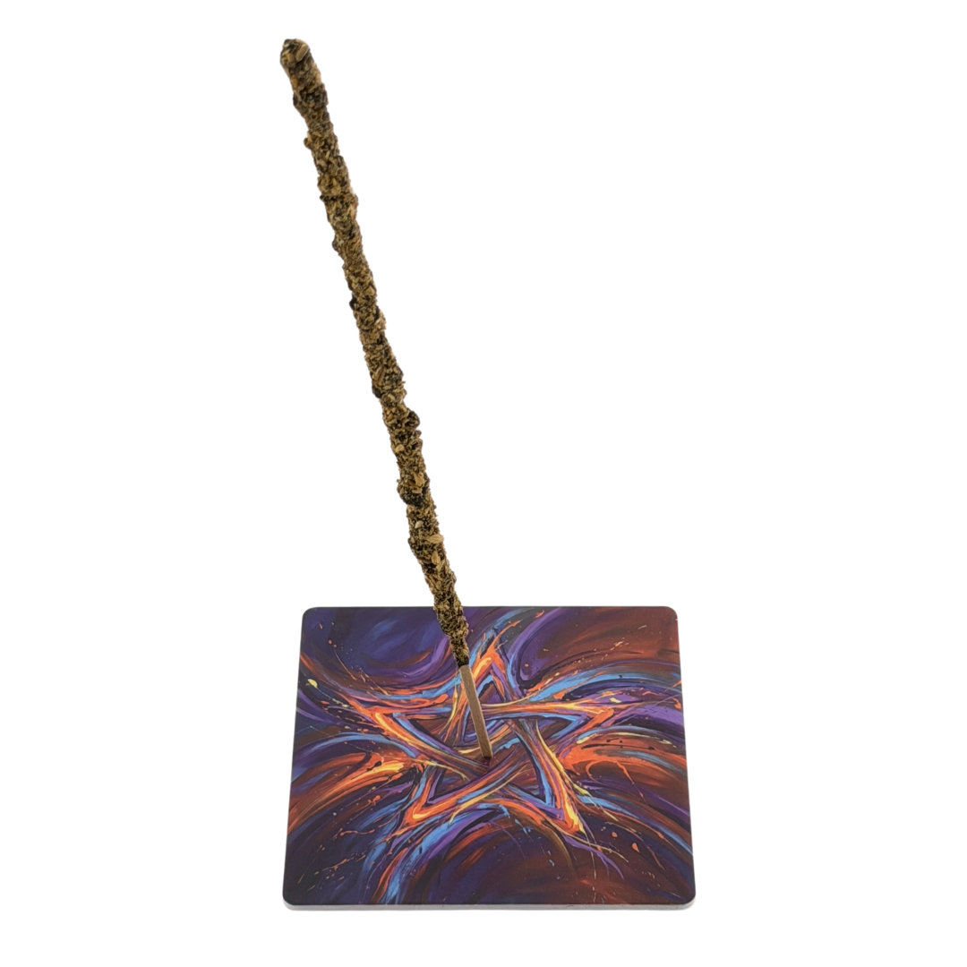 Pentagramm – Motiv 8 | Abstrakter Räucherstäbchenhalter aus Acryl - 10 × 10 cm