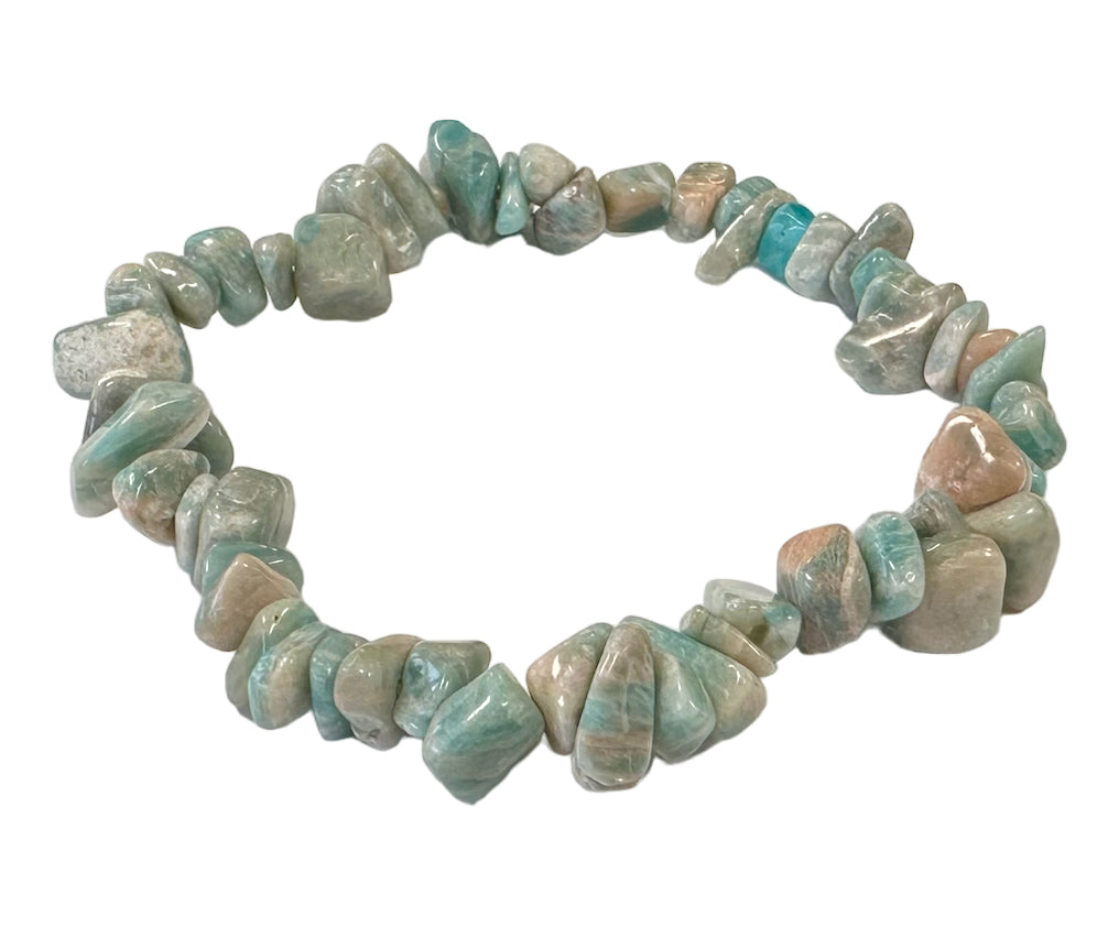 Peruanisches Amazonit Splitterarmband – Sanfte Harmonie (5-8 mm)