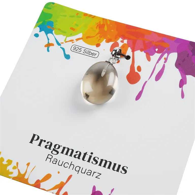 Pragmatismus – Rauchquarz Trommelstein 2,0–2,5 cm mit 925er Silberöse - klein