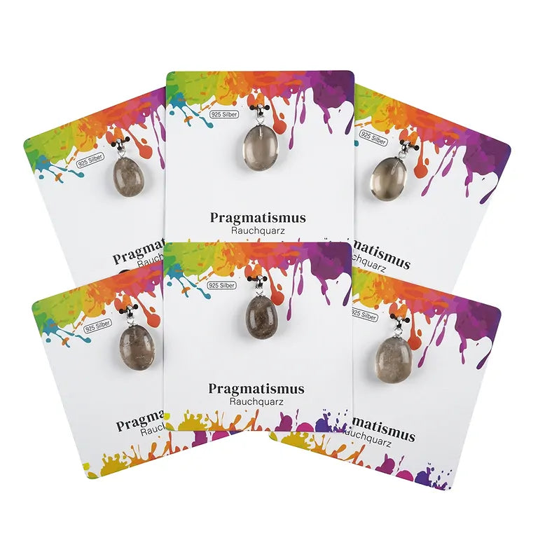 Pragmatismus – Rauchquarz Trommelstein 2,0–2,5 cm mit 925er Silberöse - klein