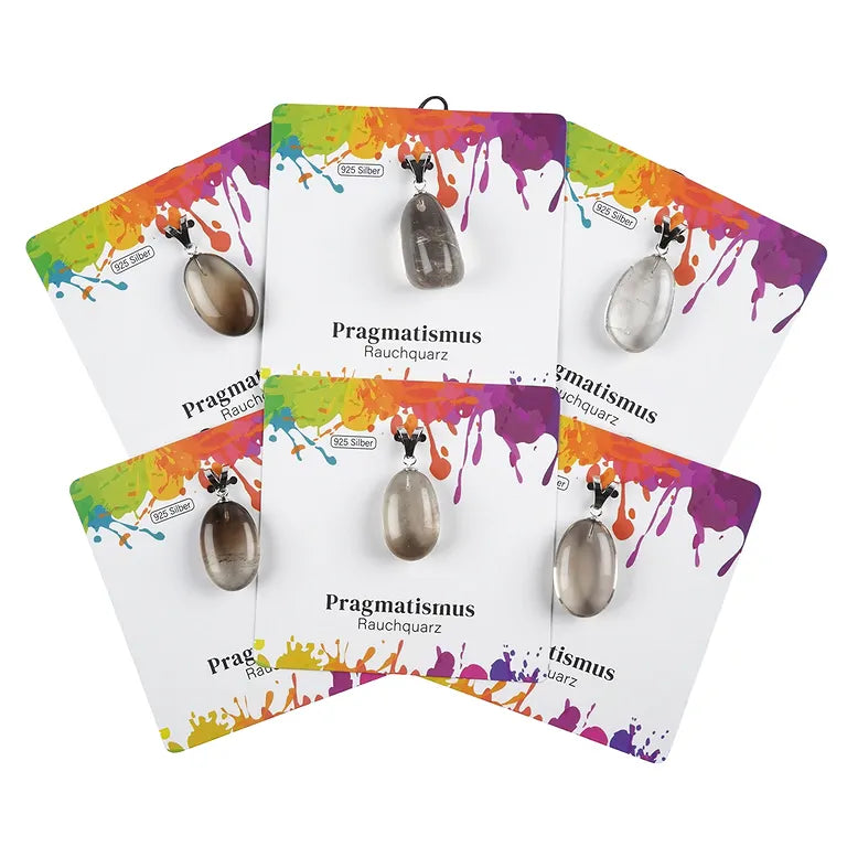 Pragmatismus – Rauchquarz Trommelstein 2,5–3 cm mit 925er Silber-V-Öse - groß