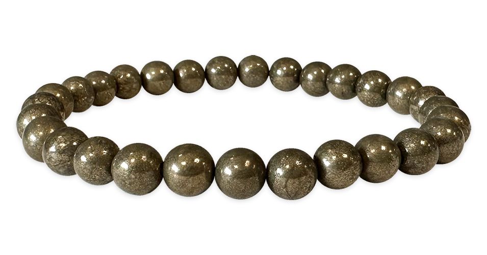 Pyrit - A Qualität - Perlenarmband 6 mm