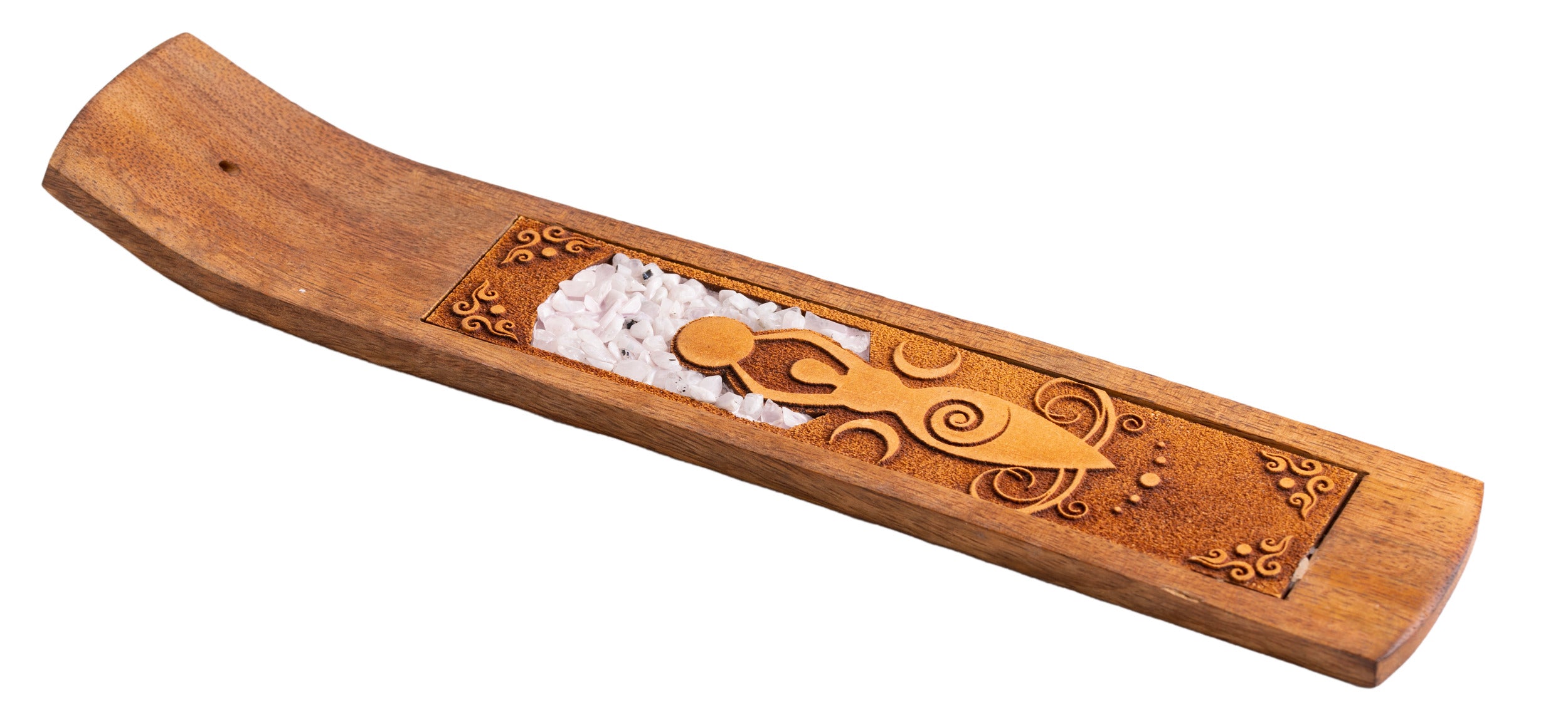 Räucherstäbchenhalter - Mondgöttin mit Regenbogenmondstein