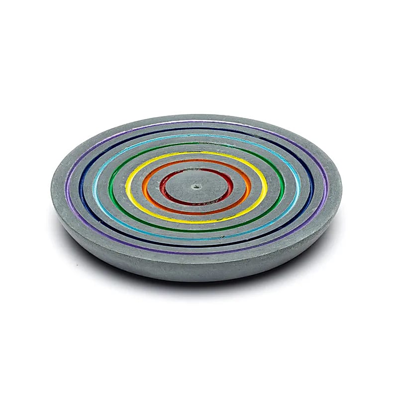 Räucherstäbchenhalter Regenbogen schwarzer Speckstein