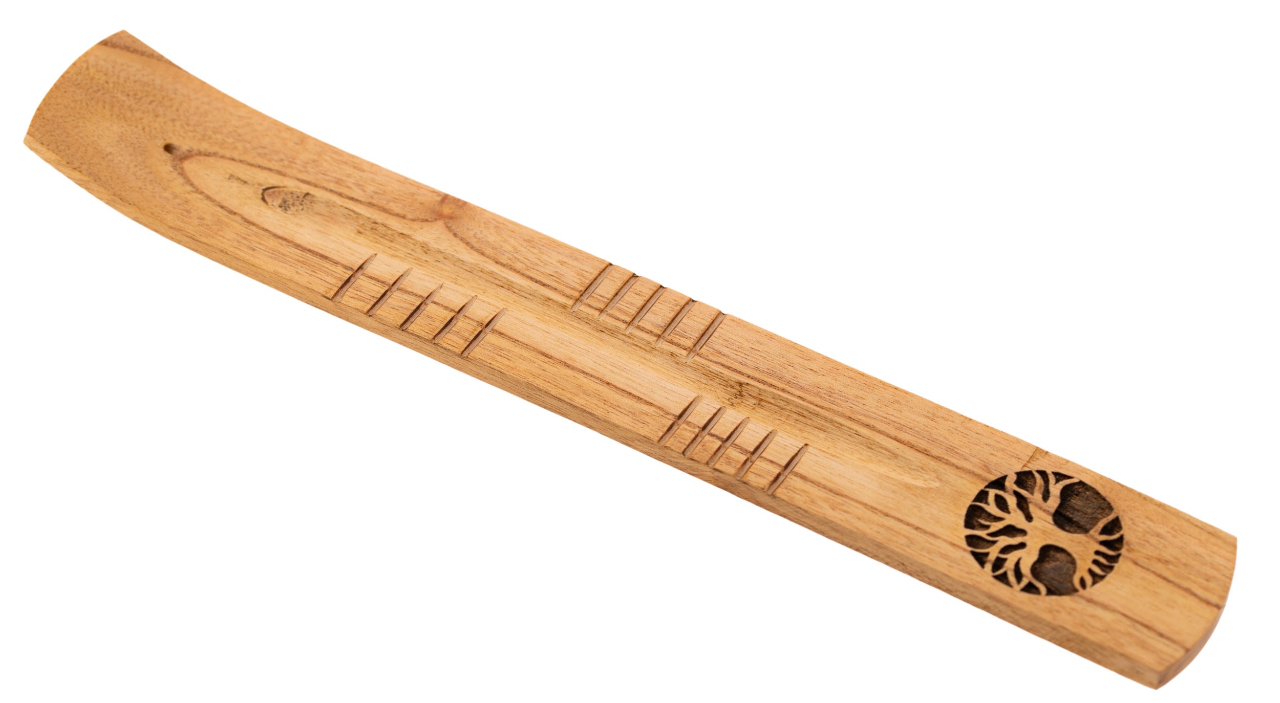 Räucherstäbchenhalter – Yggdrasil – Schiffchen – Mangoholz – 26 x 3,5 cm