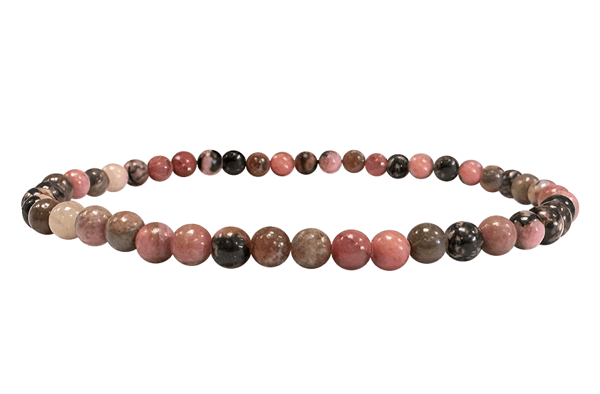 Rhodonit Armband – Madagaskar Natursteine (4 mm, Qualität AB)