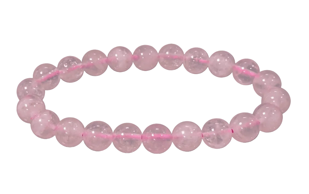 Rosenquarz Armband – Sanfter Herzstein aus Brasilien in A-Qualität (8 mm)